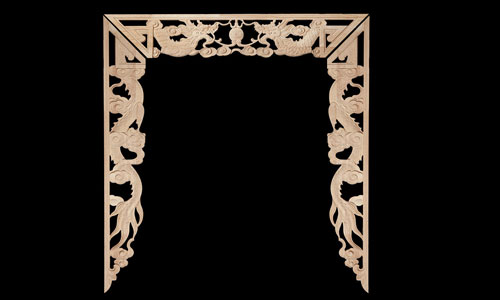 桥西实木贴花荷花莲花佛龛装饰中式角花装饰图案